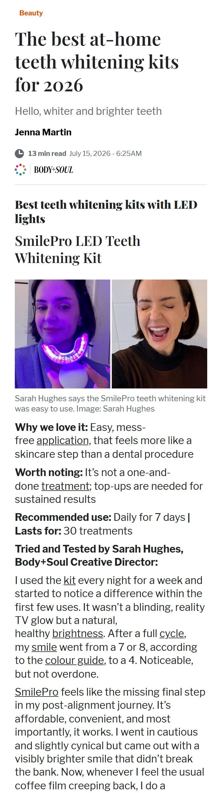Body+Soul: The best at-home teeth whitening kits for 2026