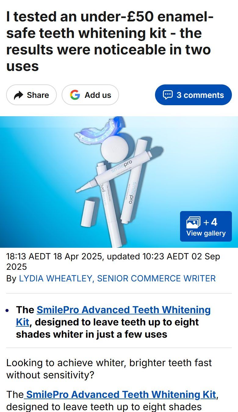 Daily Mail: I tested an enamel-safe teeth whitening kit: the results were noticeable in two uses