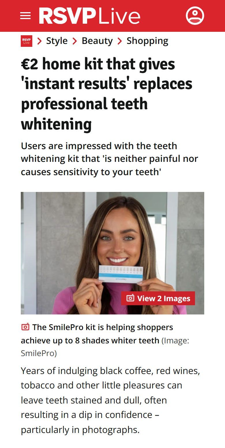 RSVP Live: €2 home kit that gives 'instant results' replaces professional teeth whitening